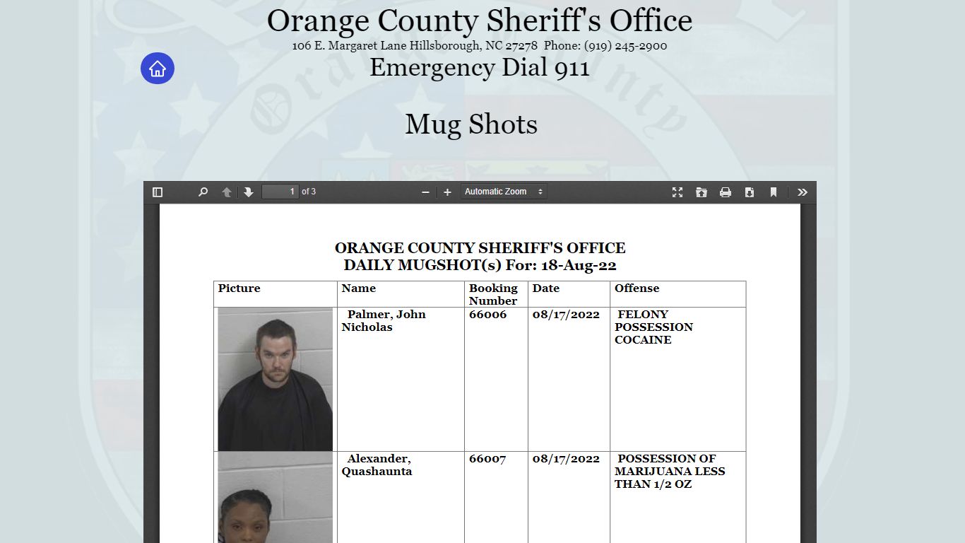 Mug Shots | ocso